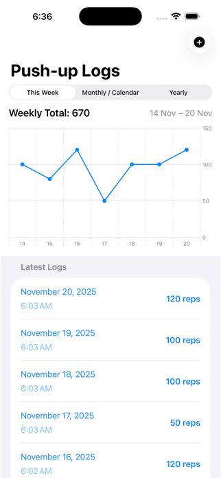 Pushup Logs Screenshot 1 of 4