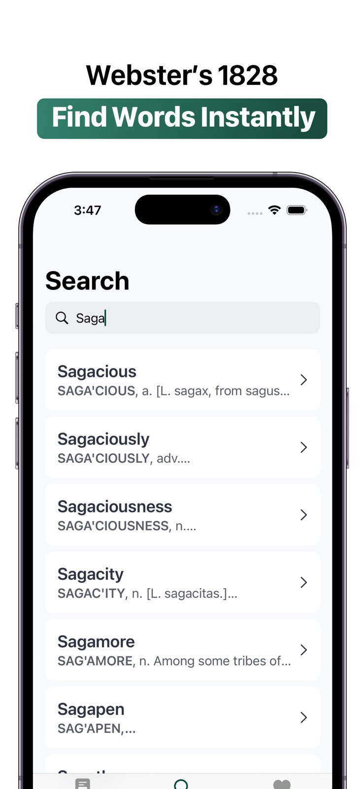 1828 Dictionary - Webster's iphone screenshot 1