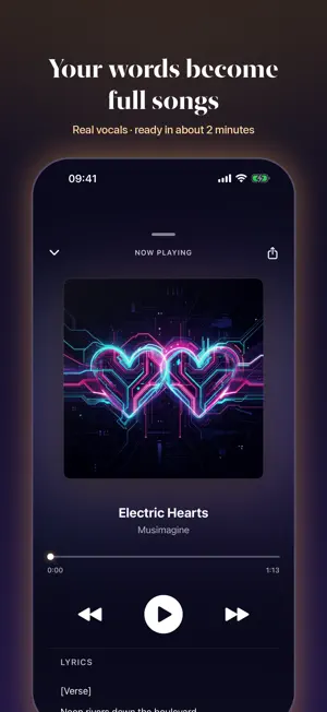 Musimagine - AI Song Generator screenshot 1