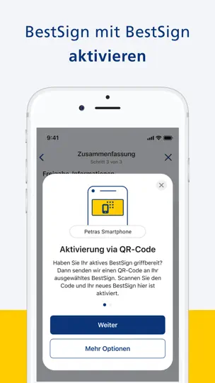 Screenshot von Postbank BestSign auf dem iPhone 6