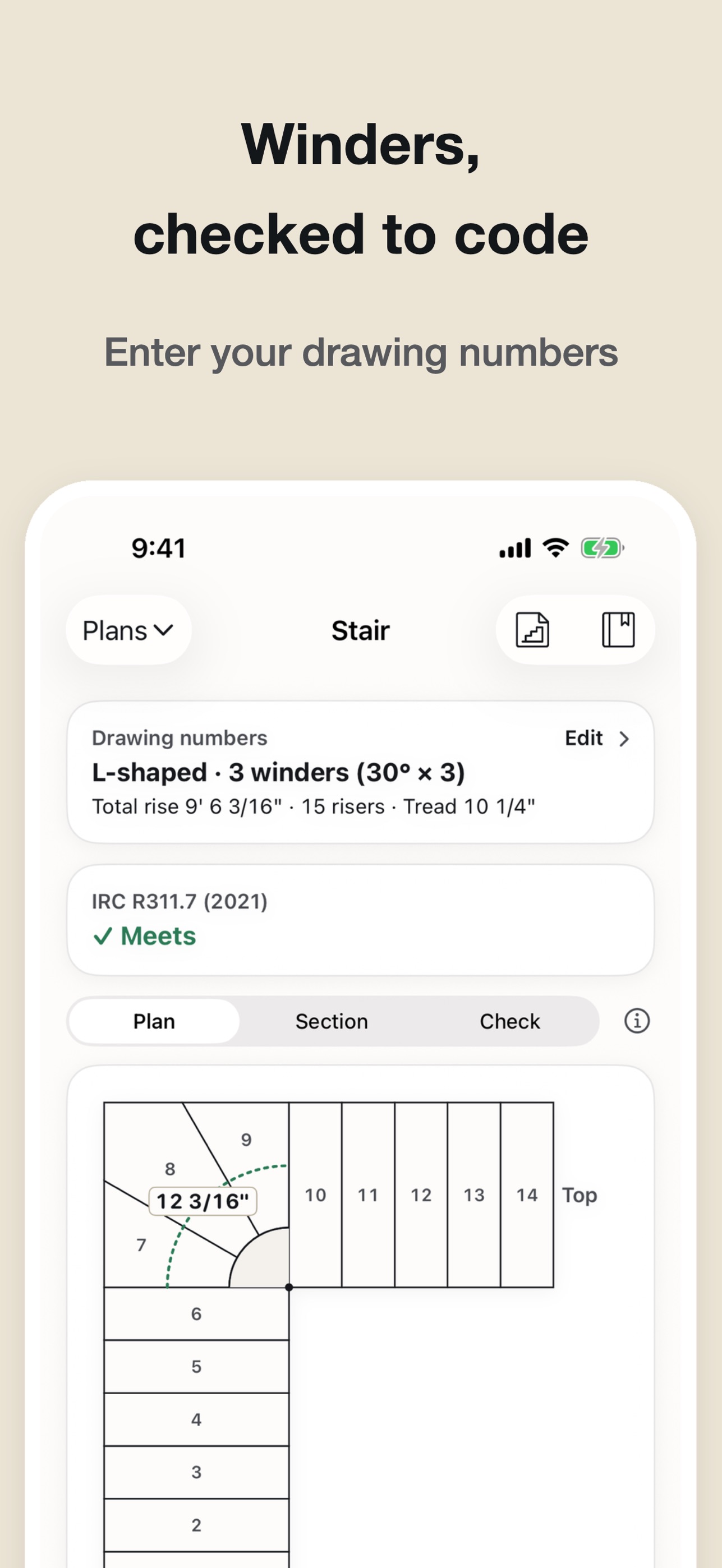 Screenshot 1 of Stair Calculator: IRC Winders