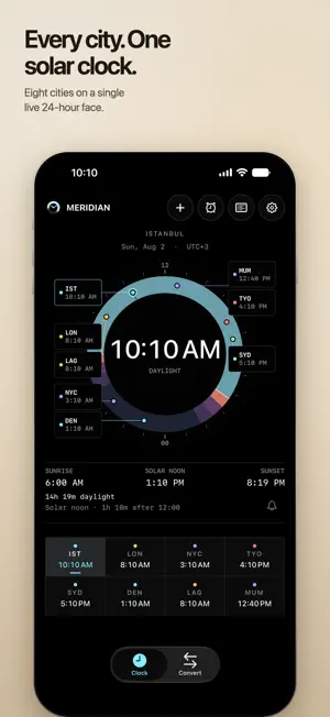 World Clock Widget: Meridian screenshot 3