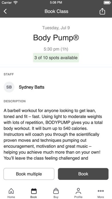 Wellness & Fitness Center Screenshot
