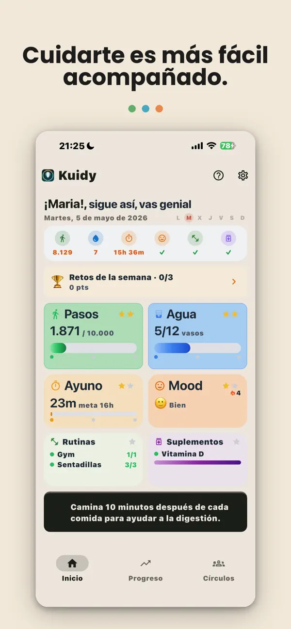 Screenshot #1 pour Kuidy: bienestar en círculo