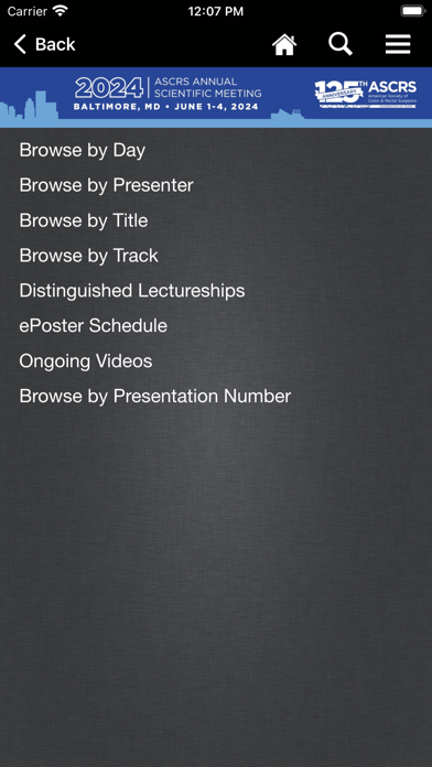 ASCRS Events Screenshot