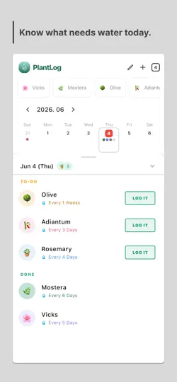Скриншот PlantLog Watering на iPhone 4
