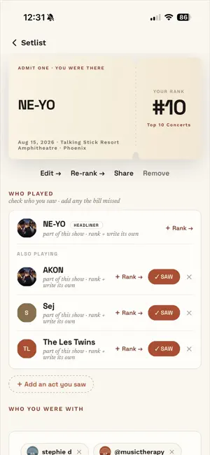 Prose & Concerts: Show Tracker screenshot 2