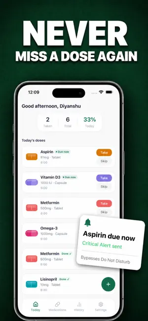 PillDose: Pill & Med Reminder screenshot 1