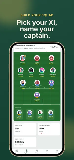 Team Sheet - Fantasy NWSL screenshot 2