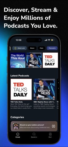 Zene: Music, Podcasts & Ent. iPhone screenshot