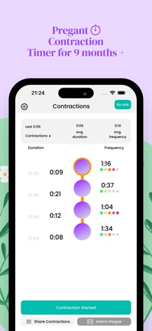 Contraction Timer Plus App 9m Screenshot 1 of 5