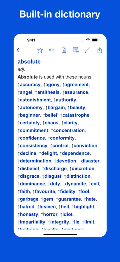 Screenshot 3 di 6 di Dictionary of Collocations