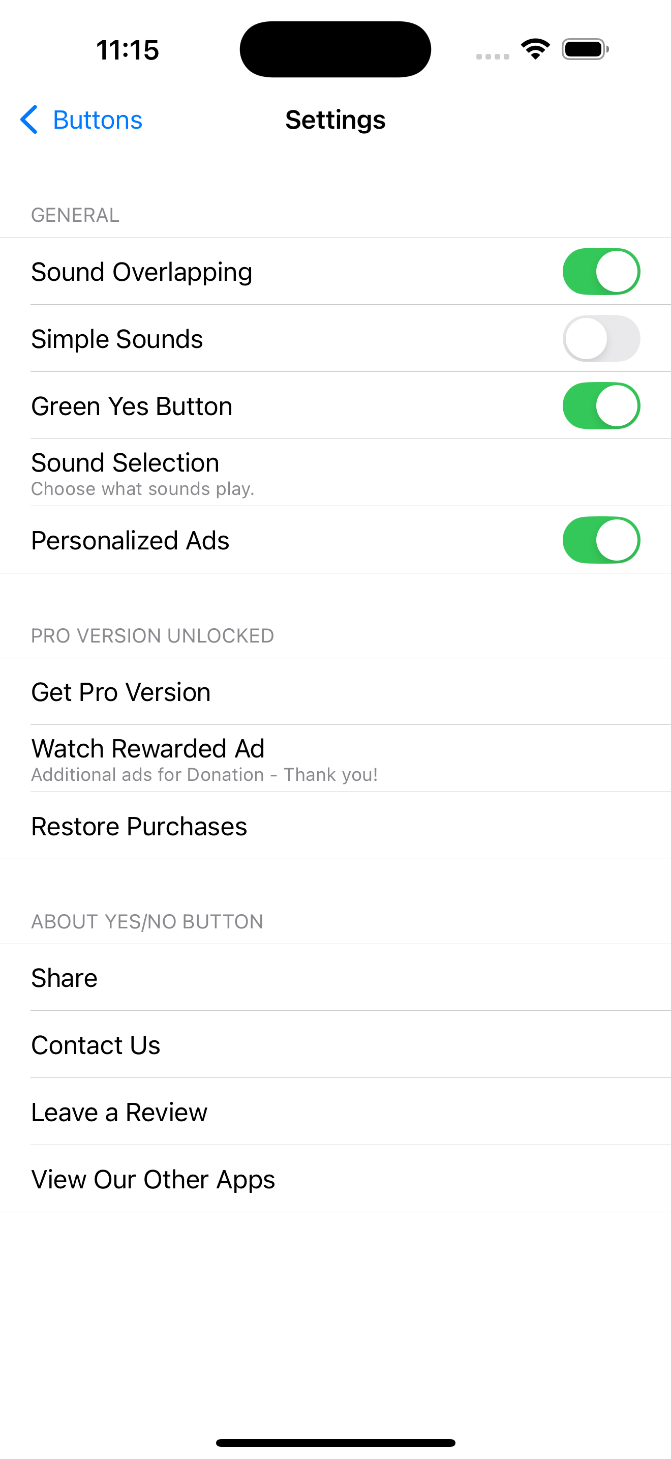 Yes / No Button