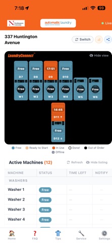 LaundryConnect Live iPhone screenshot