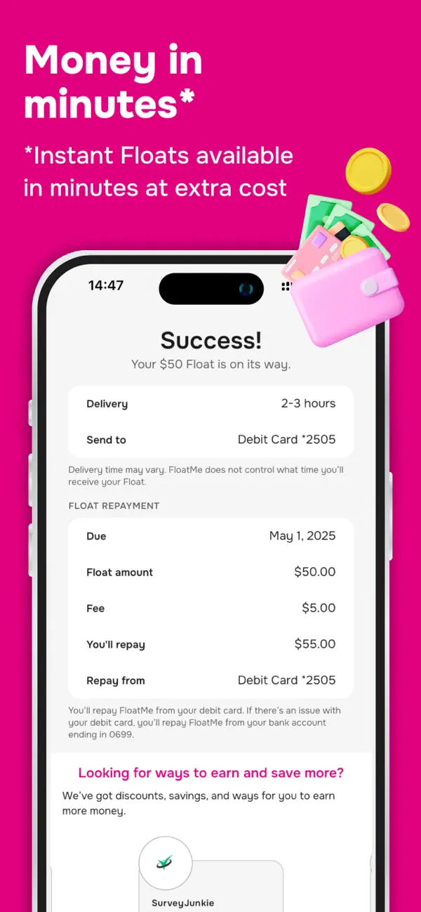 FloatMe: Fast Cash Advance App screenshot 3