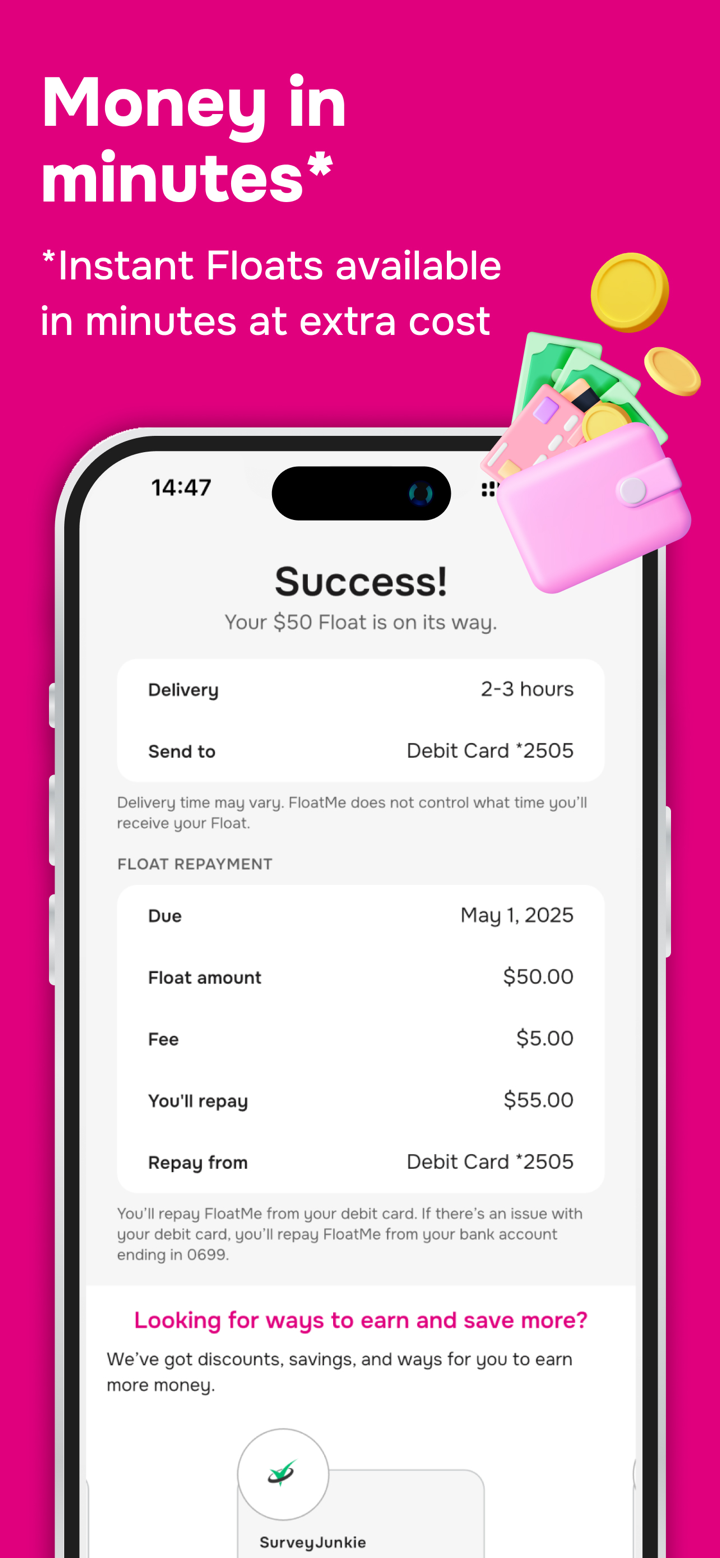 FloatMe: Easy Cash Advances screenshot 3