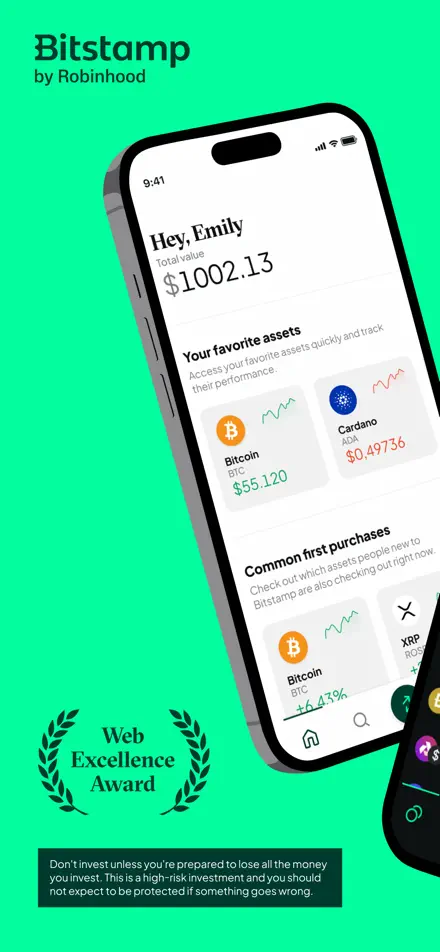 Bitstamp app screenshot 1