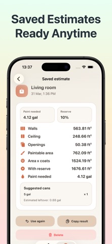 Paint Advisor: Calculator Screenshot 4 of 4