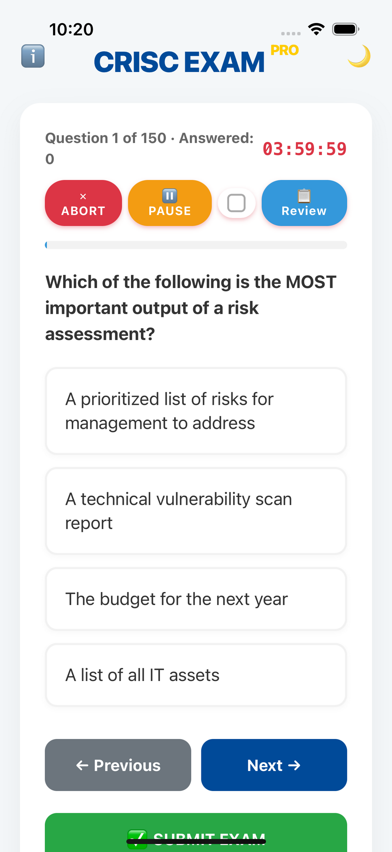 CRISC Exam Simulator PRO