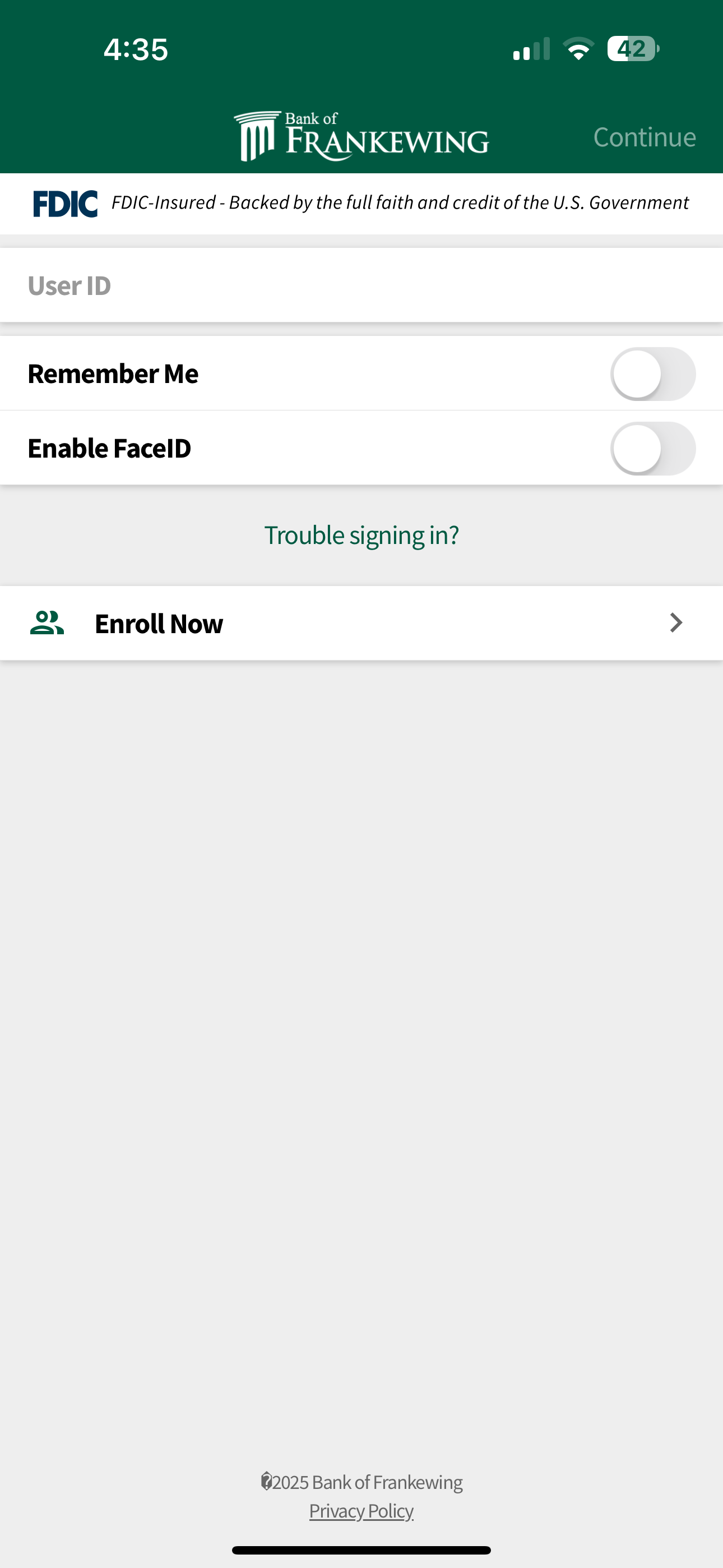 Bank of Frankewing Mobile screenshot 3