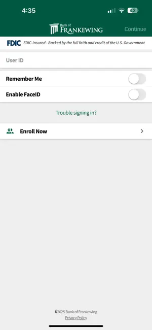Bank of Frankewing Mobile screenshot 3