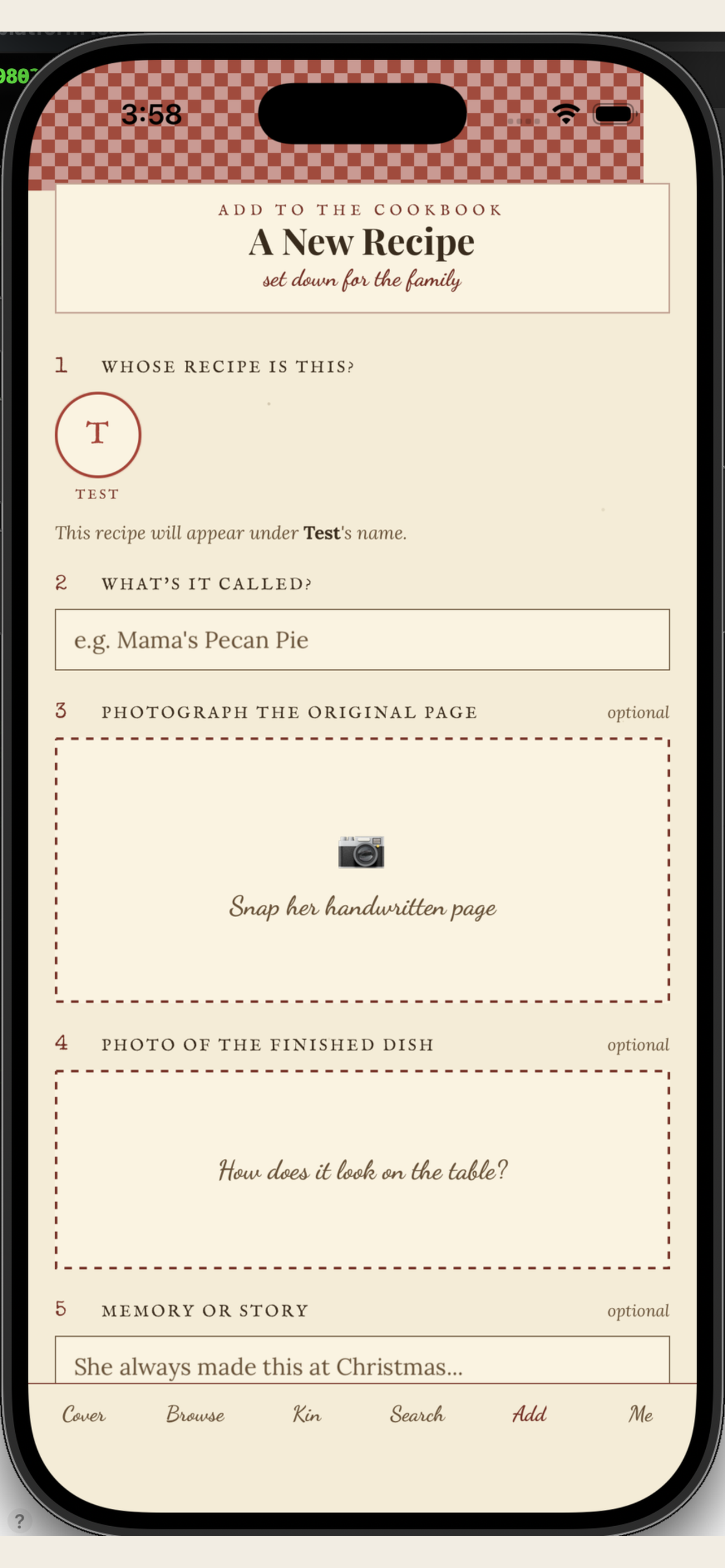 Family Recipe Cookbook