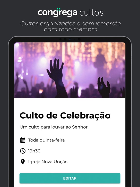 Congrega - Gestão para Igrejas iPad screenshot