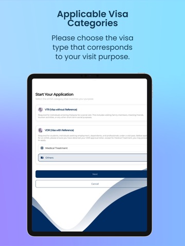 MyVisa iPad screenshot