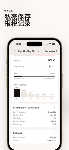 小费+薪资: Server44 screenshot