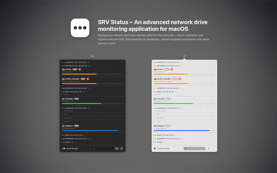 SRV Status (macOS) 作者: Benjamin Wieland
