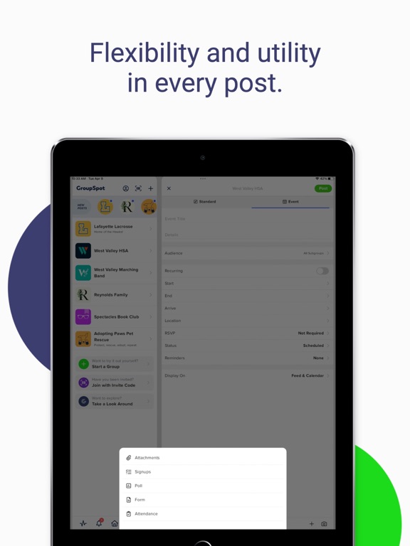 GroupSpot iPad screenshot 4 - Social Networking app