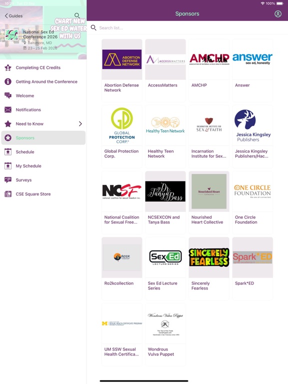National Sex Ed Conference app screenshot 2
