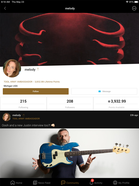 Tool Band iPad screenshot 4 - Music app