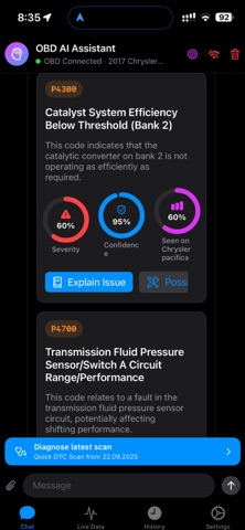 OBDChat - AI car scanner iPhone screenshot
