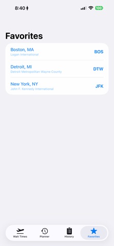 TSA Wait Times screenshot