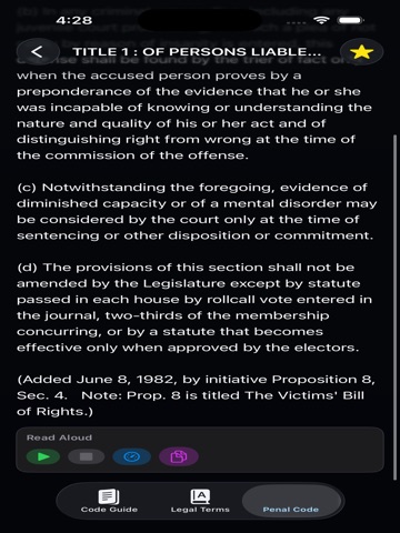 California Criminal Code iPad screenshot