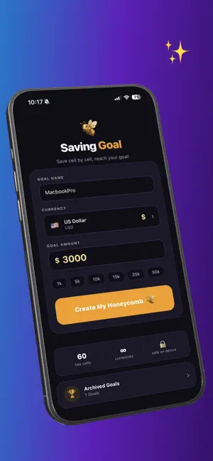 Save Money: Honeycomb Visual screenshot 2