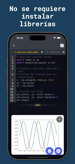 Captura de pantalla de Python Editor Coding 3 IDE App en iPhone 3