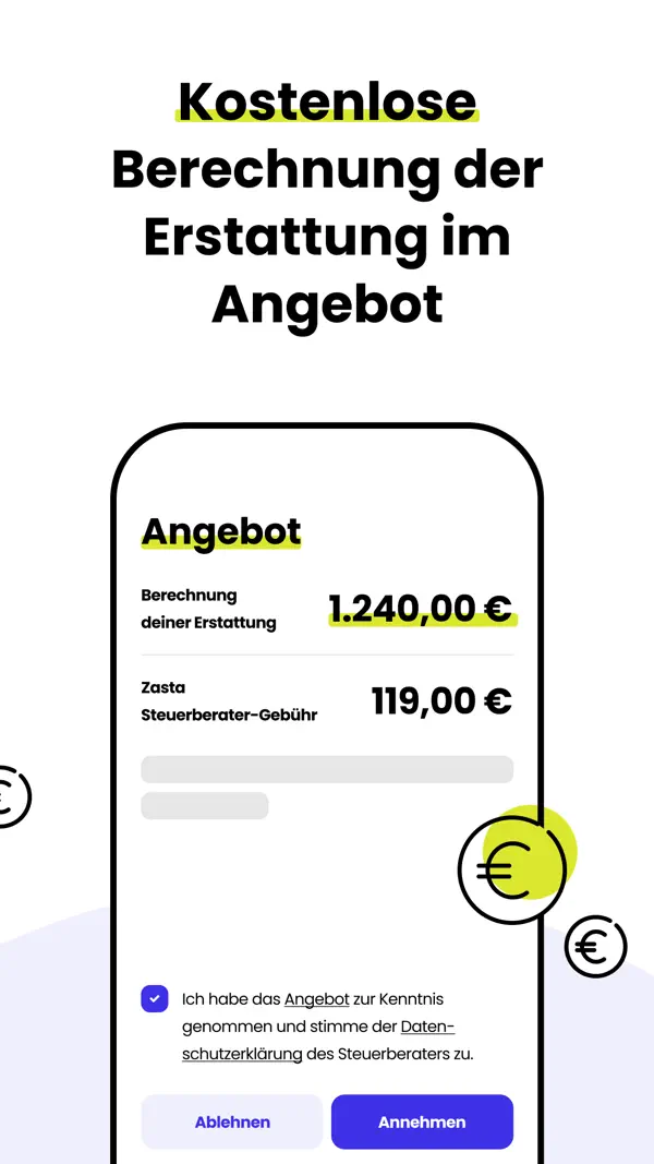 Zasta – Super-App für Steuern iPhone App Screenshot 6 – Finanzen