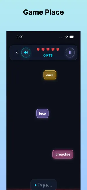 Falling word game for typist screenshot 2
