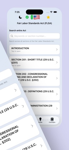 Fair Labor Standards Act FLSA iPhone screenshot