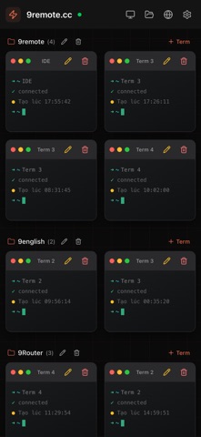 9Remote iPhone screenshot 2