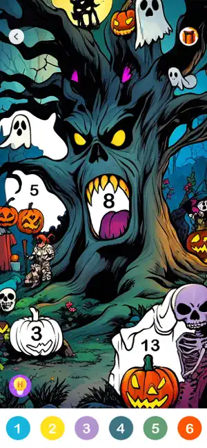 Halloween Color by Number Game screenshot 3