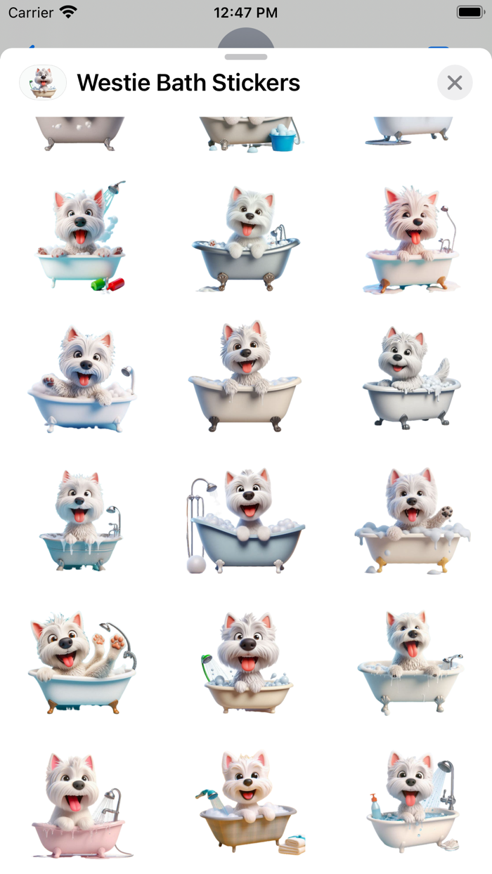 Westie Bath Stickers