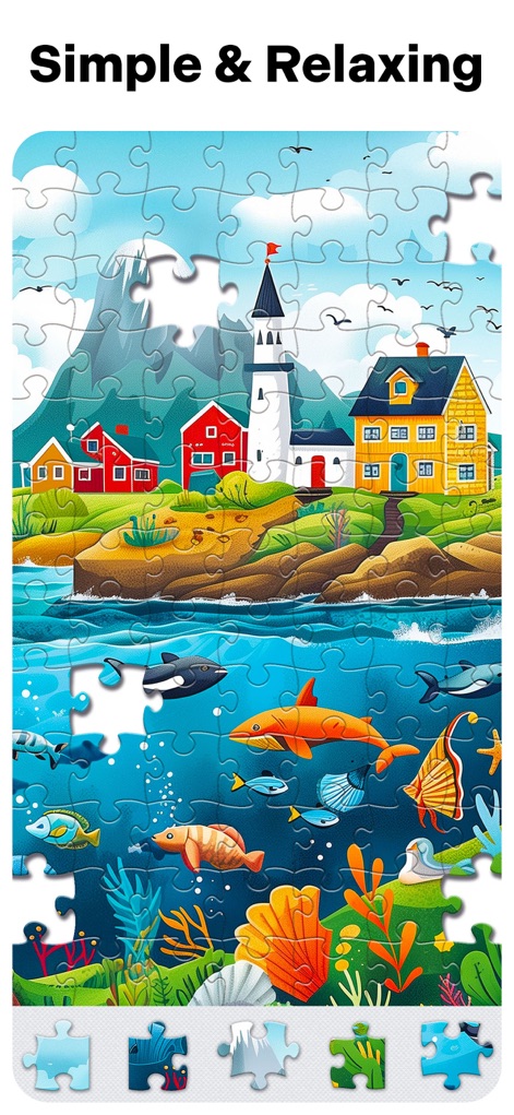 Jigsaw Puzzles for Adults HD - Experience the ease of dual-themed imagery, combined with intuitive drag-and-drop mechanics, making for a truly simple and relaxing activity.