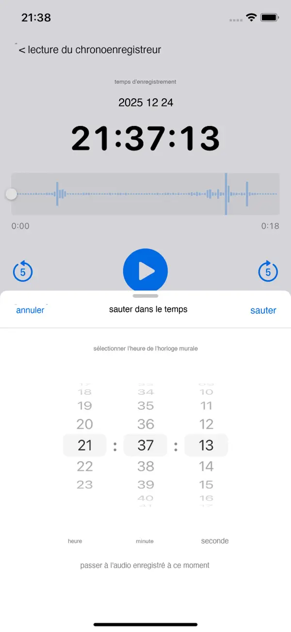 Screenshot #1 pour Enregistreur audio Timetag