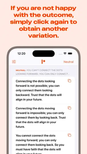 Скриншот Перефраз - AI инструмент на iPhone 3