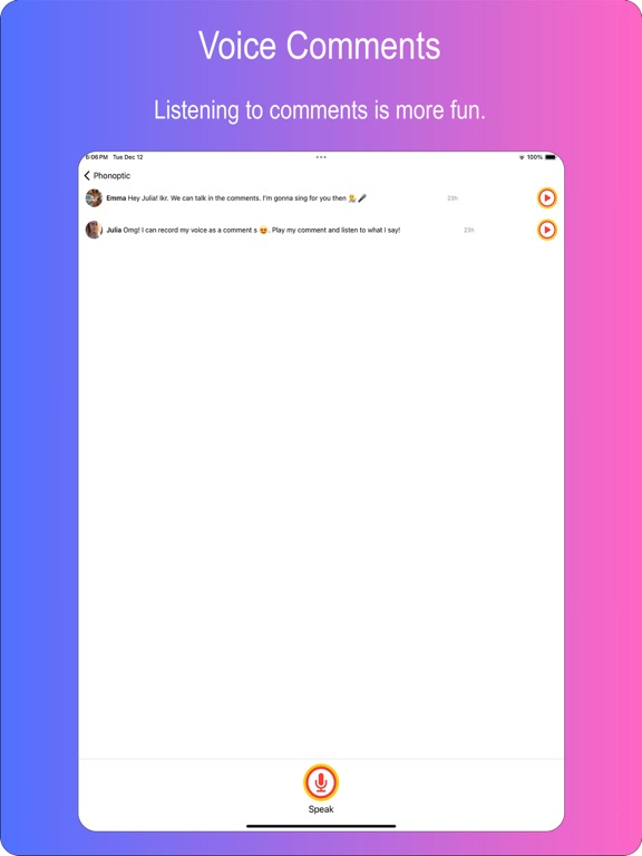 Phonoptic Ai Video Voice Chat iPad screenshot 3 - Photo & Video app