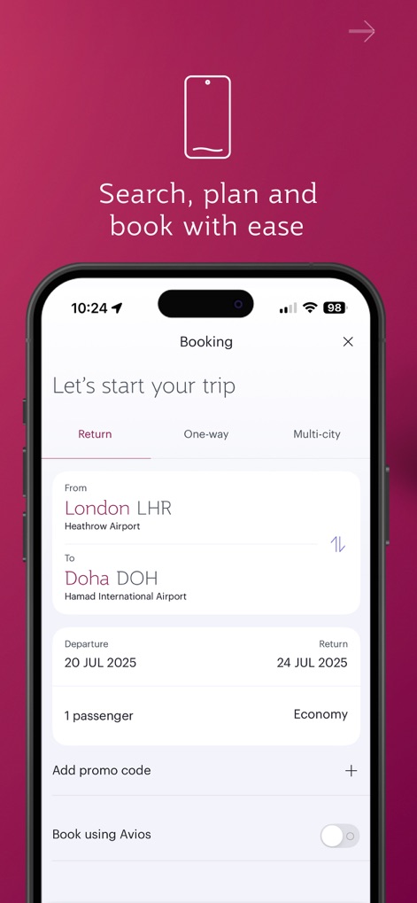 Qatar Airways - Seamless Flight Booking
