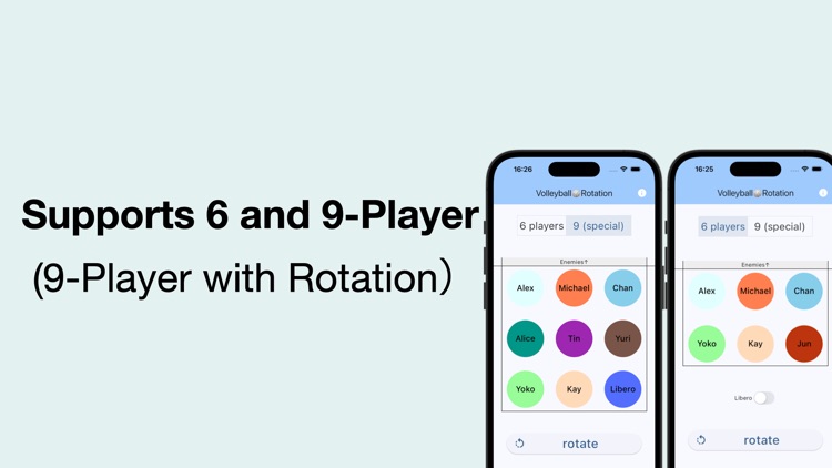 Volleyball rotation &customize